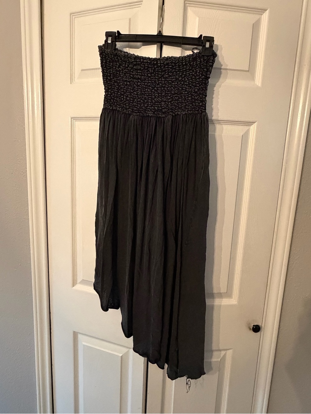 Out From Under charcoal Black Asymmetrical Smocked Waist dress